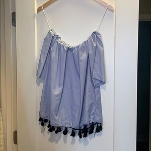Off the shoulder tassel top